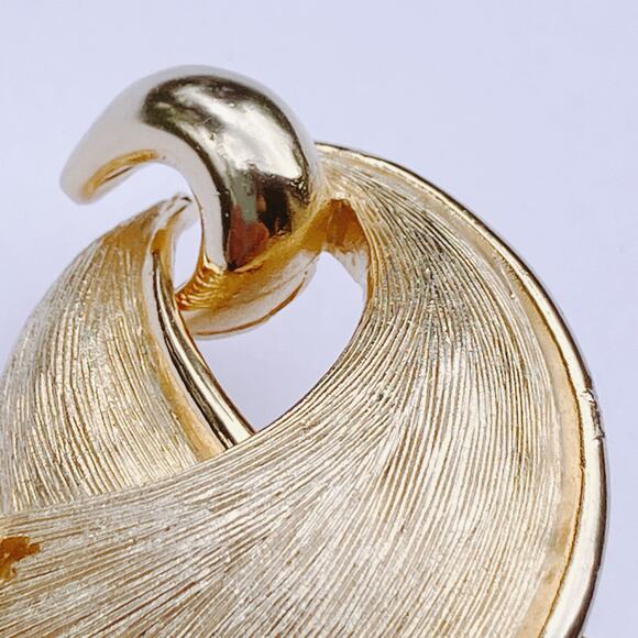 VTG Signed JJ Brooch 1960s Marquise Rhinestone Mid Century Gold Tone Pin - Picture 6 of 12